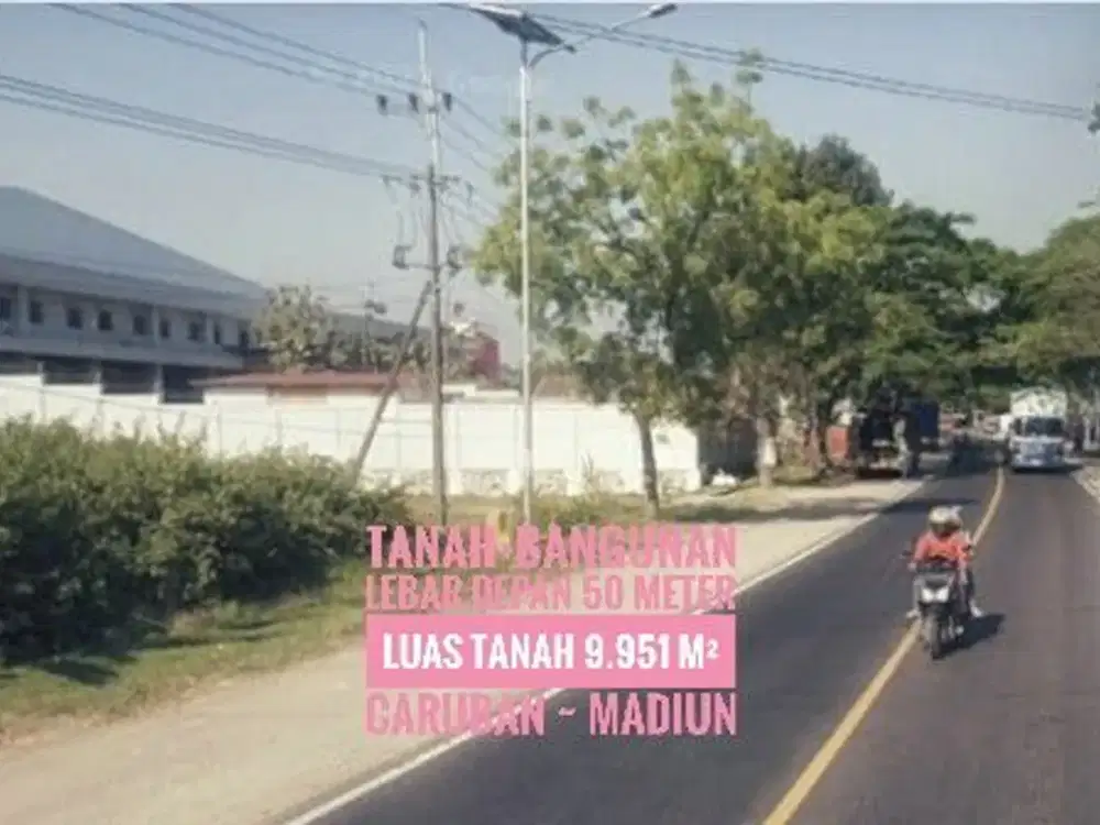 (W) Tanah+Bangunan Lama Ciamik LD 50 mtr, NOL Jln Raya Propinsi-Caruban MADIUN
