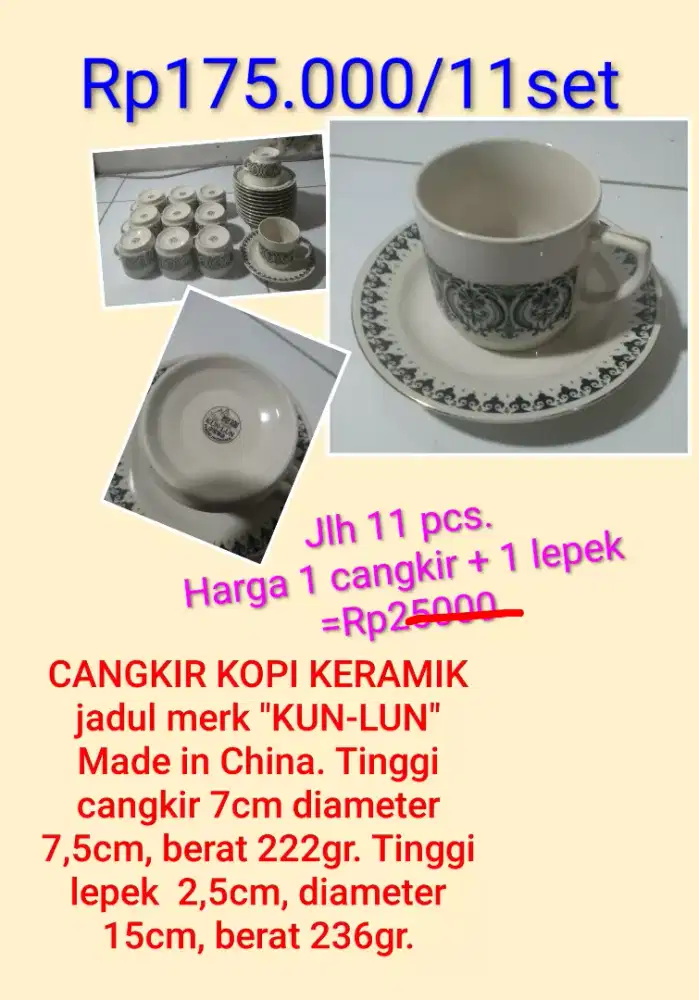 Cangkir kopi keramik jadul