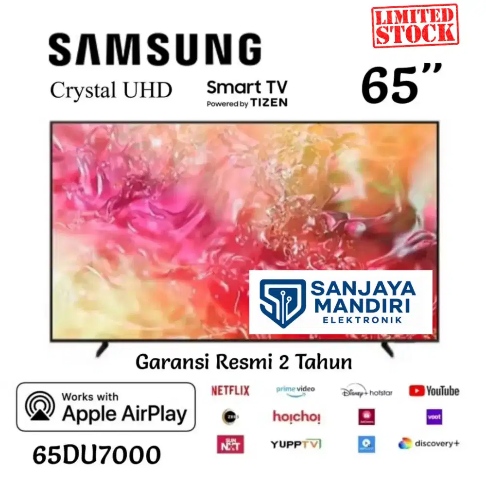 SAMSUNG Crystal 4K UHD 65DU7000 Smart TV TizenOS AIRPLAY Dolby HDR10