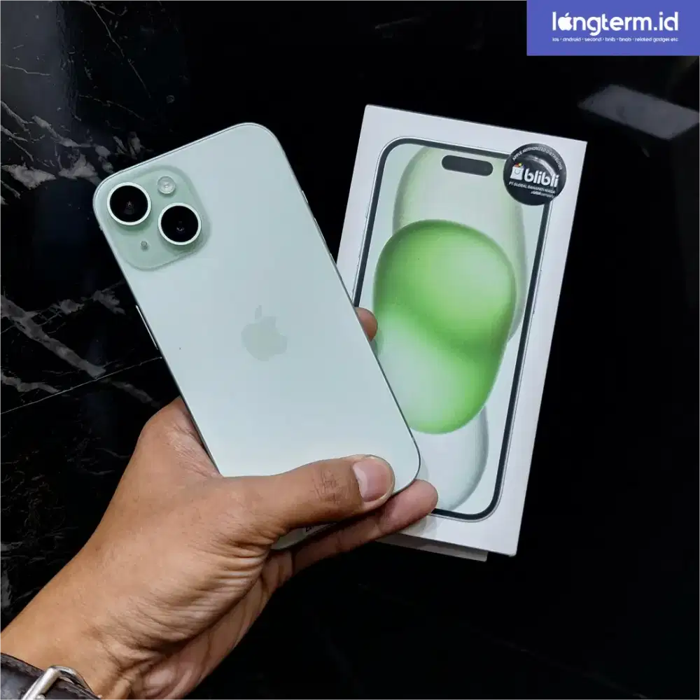 iPhone 15 128gb iBox garansi mei 2026 free adapter