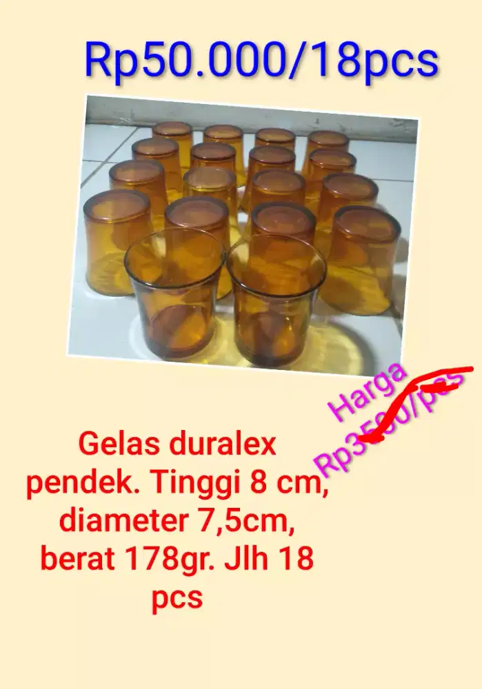 Gelas duralex pendek