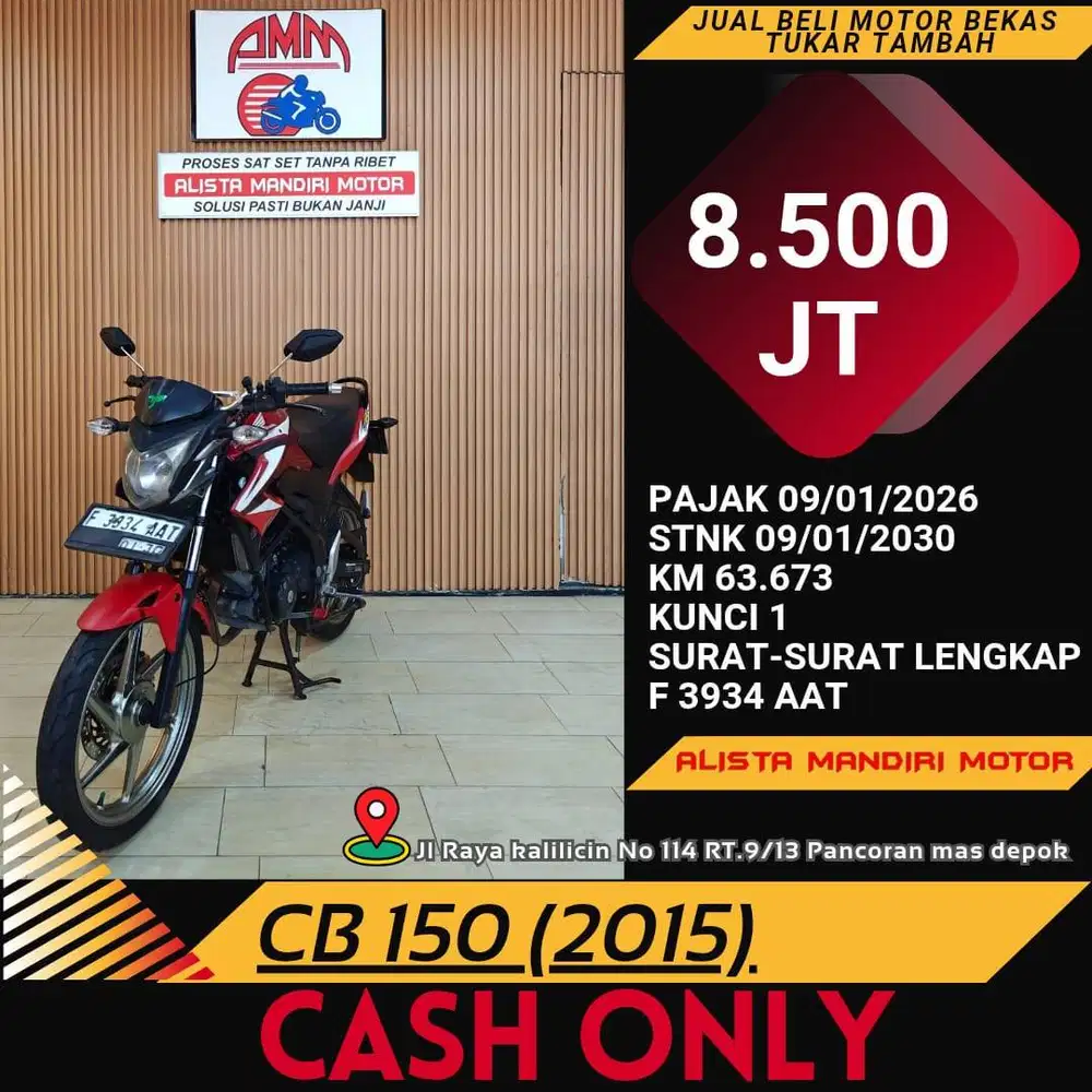 HONDA CB 150 TH 2015 PAJAK ON BISA BAYAR VIA CC/ PAYLATER