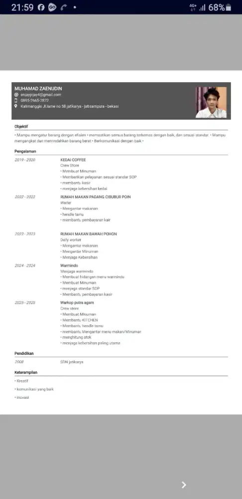 Cari kerjaan om apa aja selagi menghasilkan