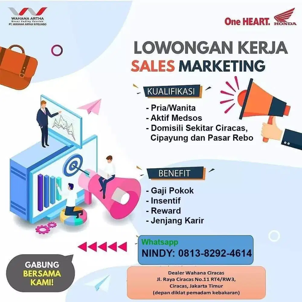 YANG MAU KERJA SALES MOTOR HONDA DI WAHANA