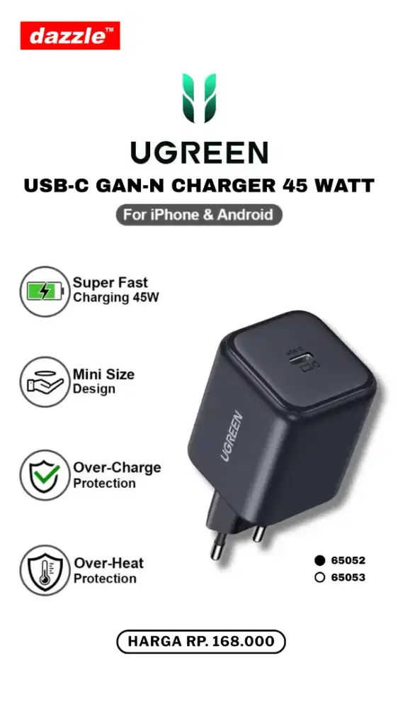 UGREEN GAN-N CHARGER 45 WATT (65052, 65053)