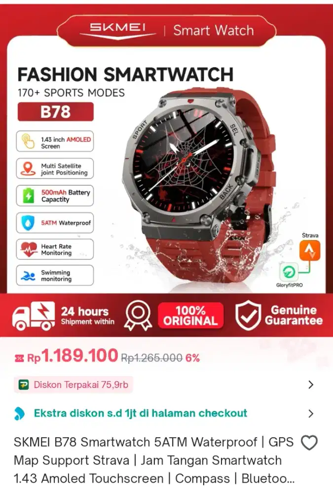 SKMEI B78 termurah se-Indonesia