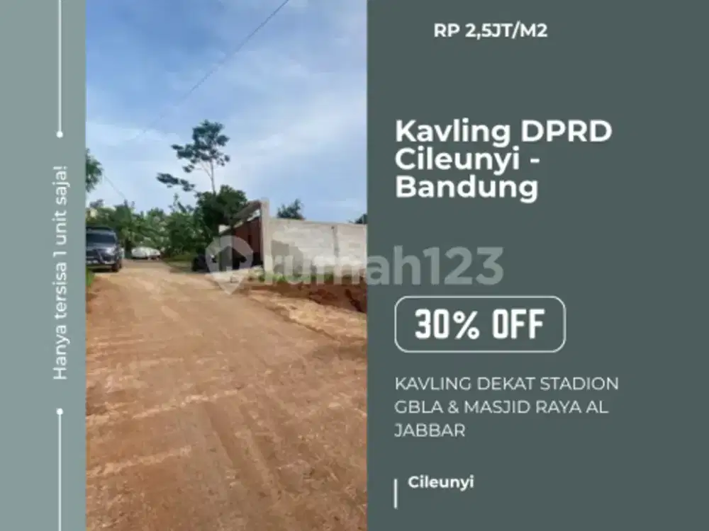 STOK AKHIR! Kavling 156m² A2 Dekat Tol Cileunyi. Amankan Sekarang Juga!