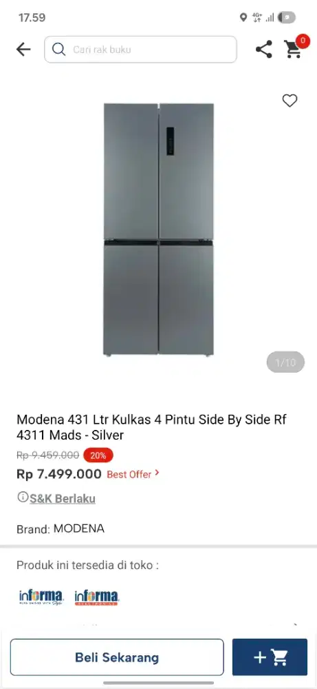 Ready stok kulkad 4 pintu modena