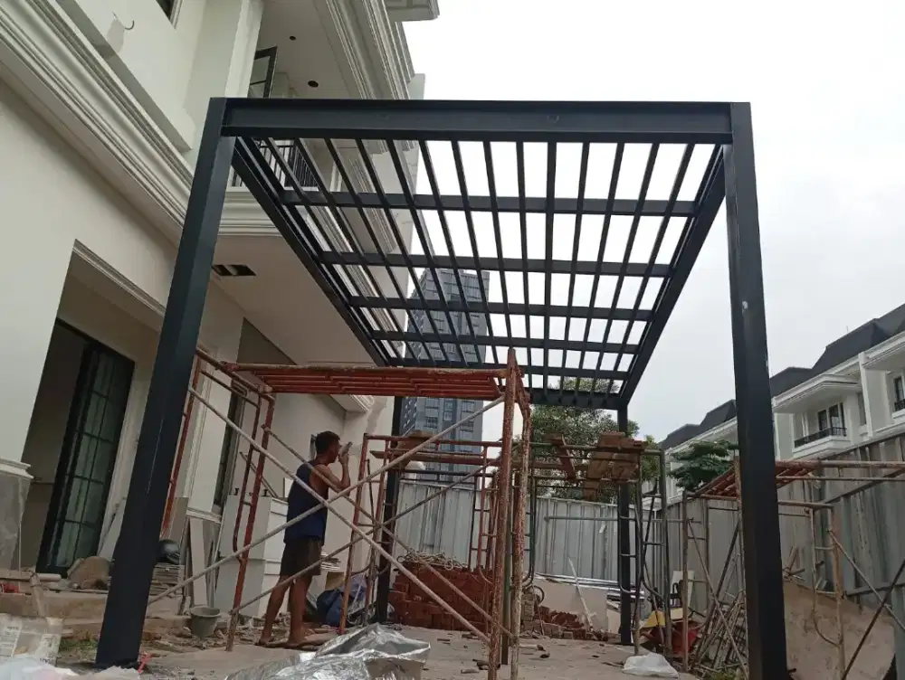 Kanopi kaca tempered 10 mm