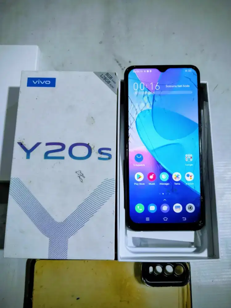 vivo y20s 8/128 retak sentuh normal hp+dus