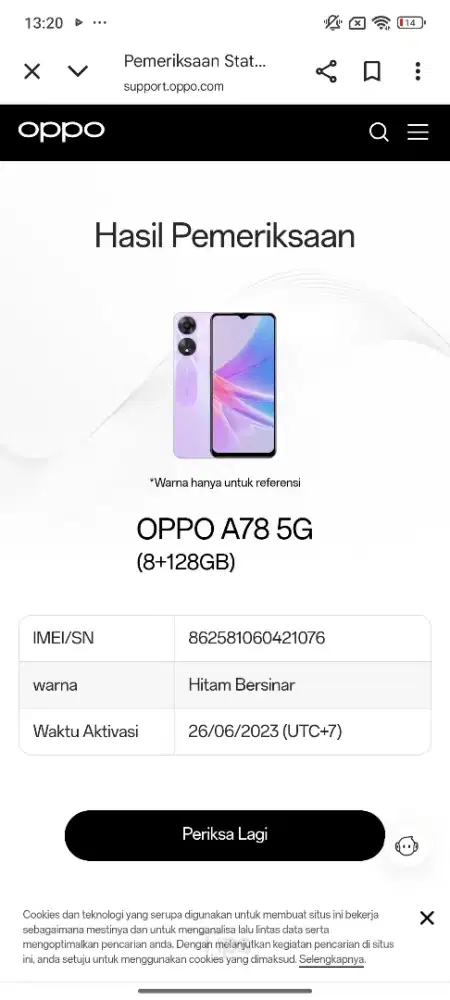 oppo A78 5G 8/128 Resmi