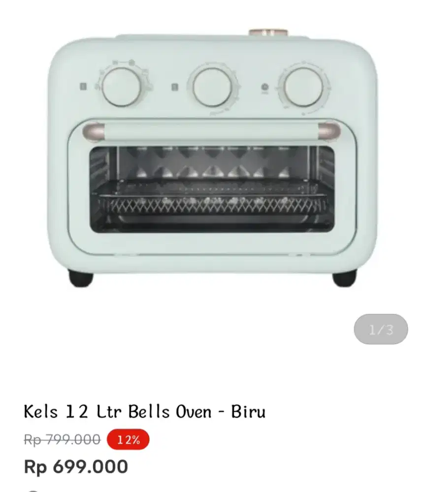 Kels 12 Ltr Bells Oven - Biru