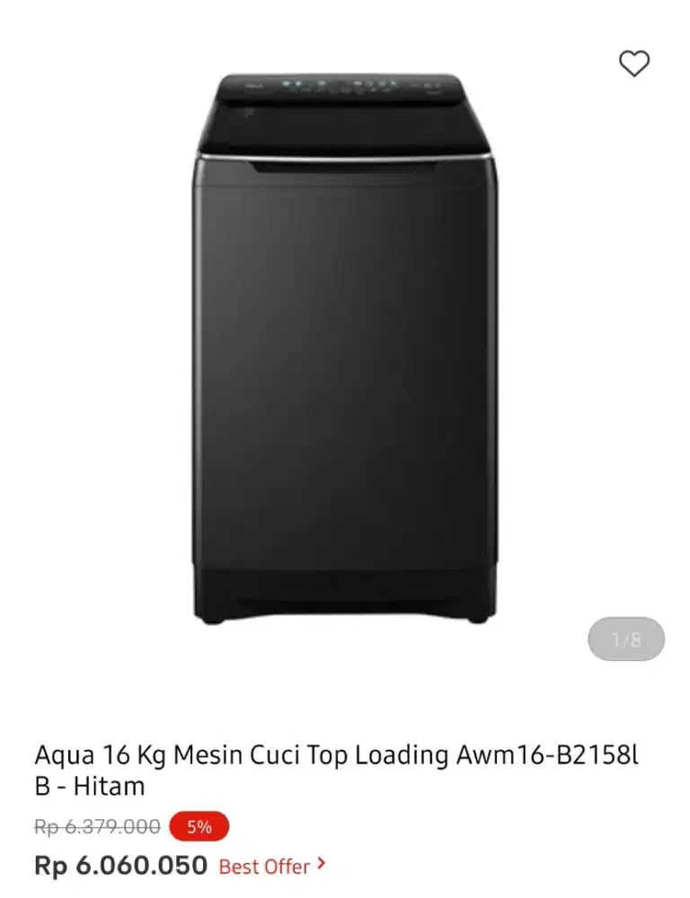 WM AQUA TOP LOAD 16KG