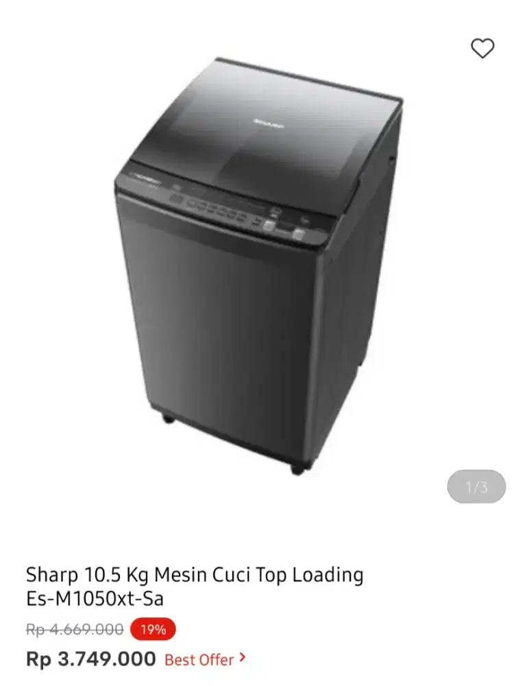 WM TOP LOAD SHARP 10.5KG