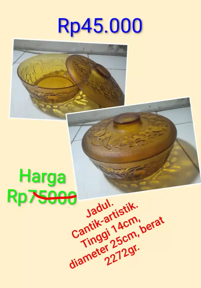 Panci tutup kaca tebal. Cantik dan artistik.