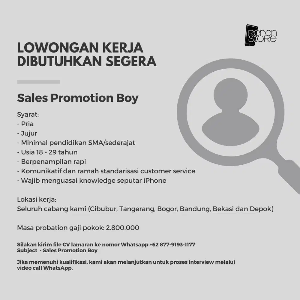LOWONGAN SALES PROMOTION BOY