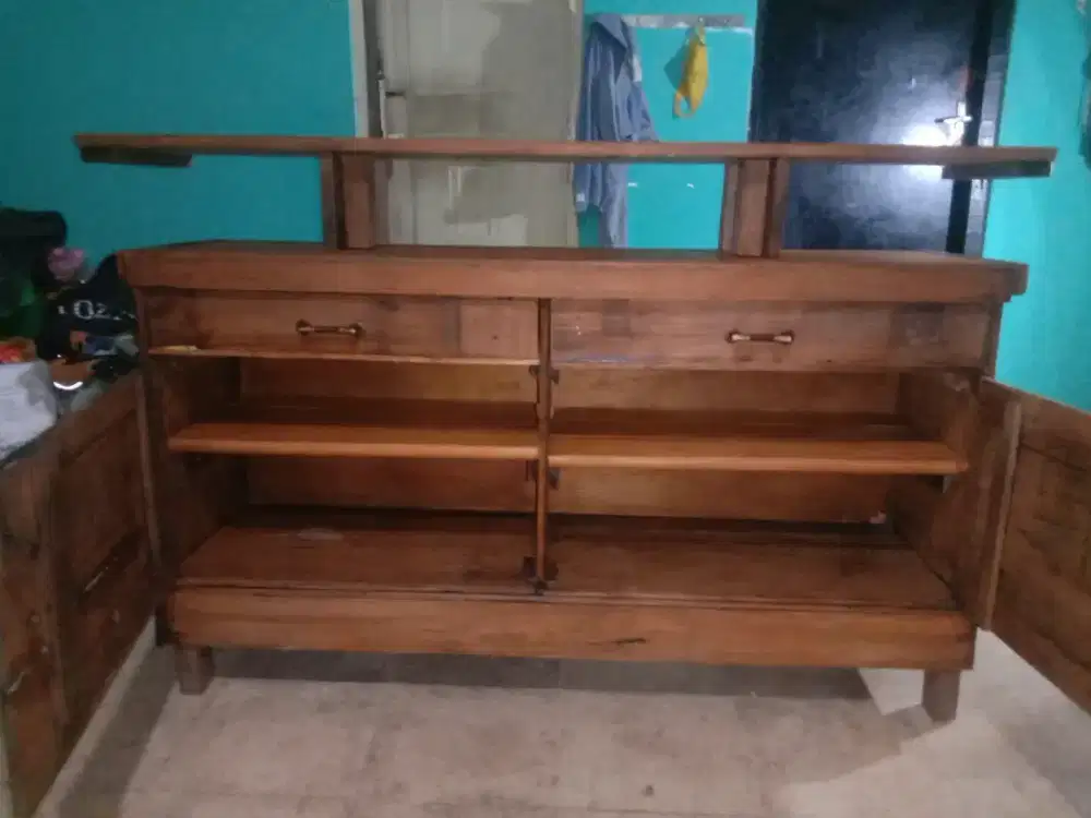 Lemari buffet tv jati