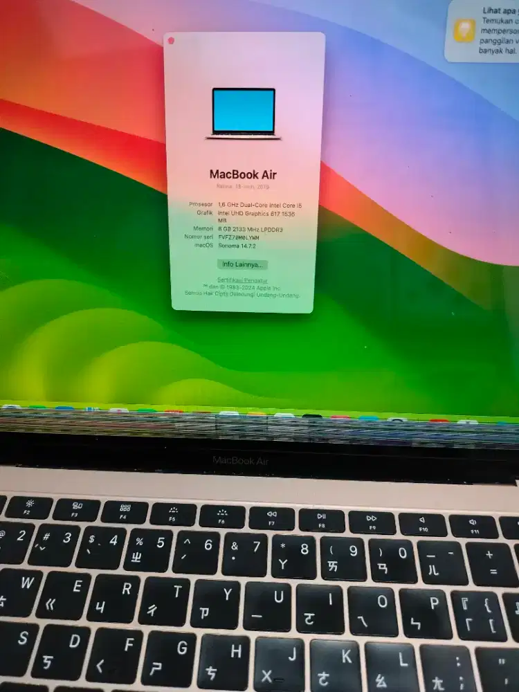 Macbook air 13inc 2019