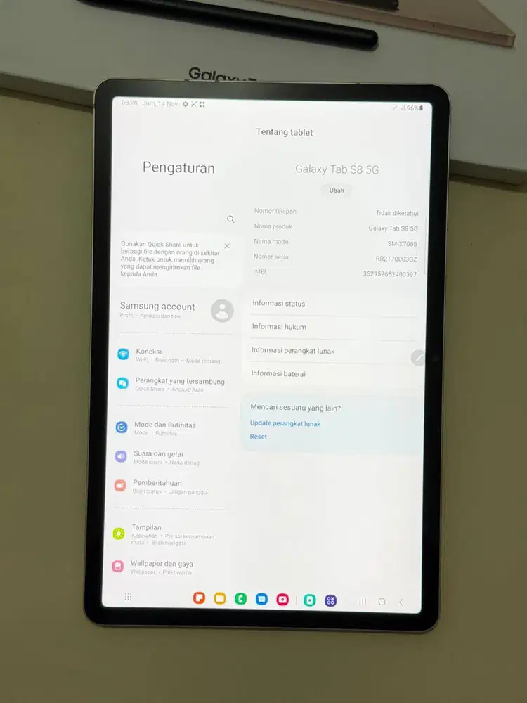 Samsung tab s8 5G 8/128
