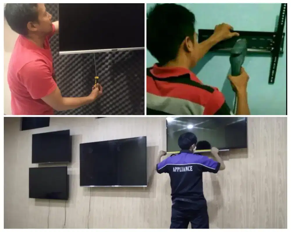 Pasangkan bracket dan Braket +pasang terimarapih breket briket led tv