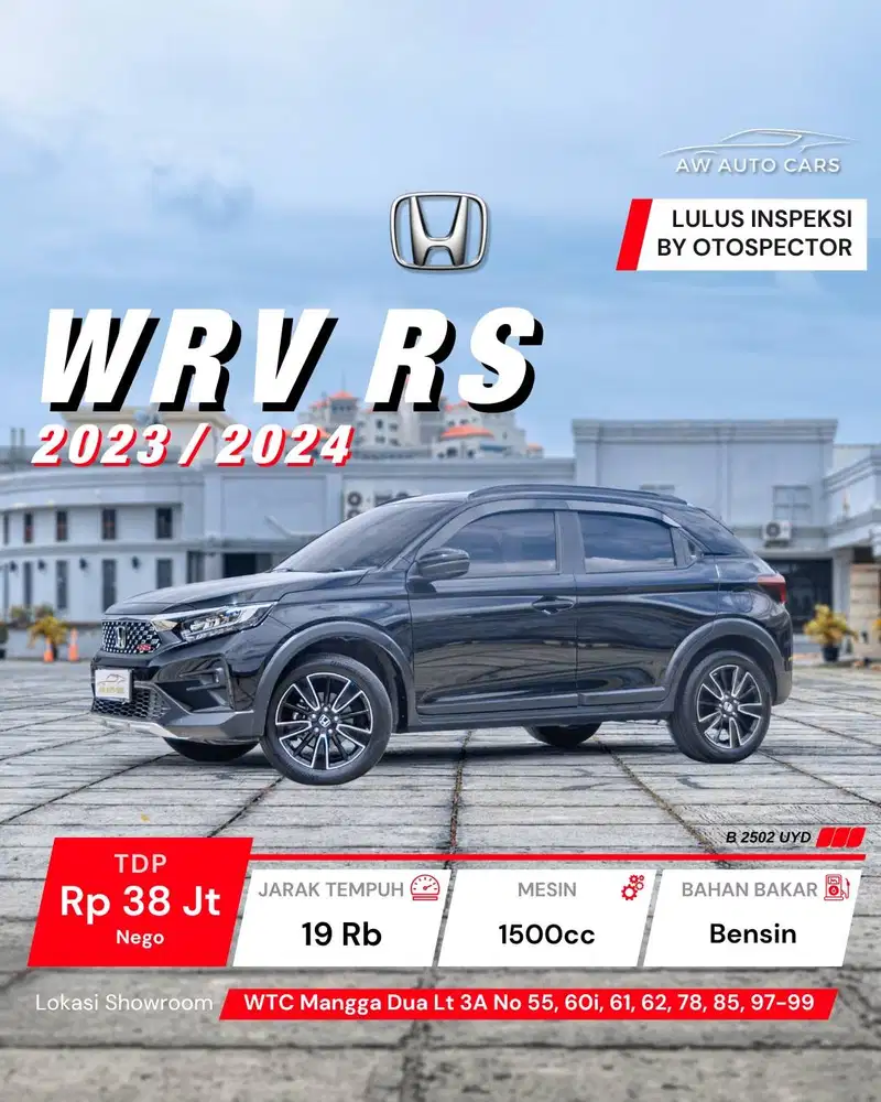 Honda WR-V RS 2024 NIK 2023 WRV non Sensing 2022