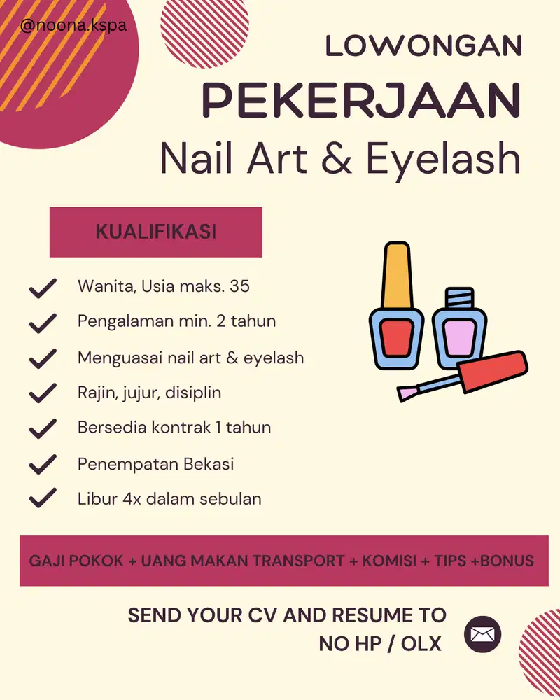 Lowongan Nail Art Eyelash / Beautician Bekasi