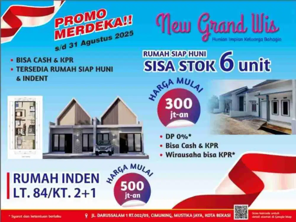 rumah minimalis lokasi srtegis dekat grand wisata bekasi kota