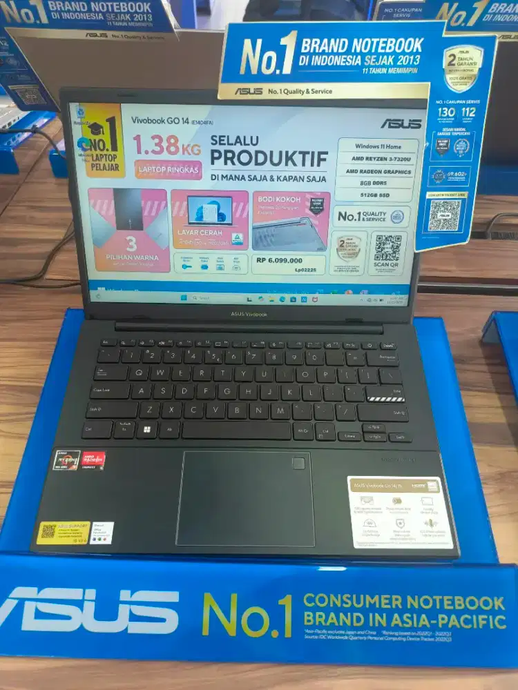 Kredit laptop Asus VIVOBOOK GO 14 (E1404FA) RYZEN 3 TANPA DP DAN ADM
