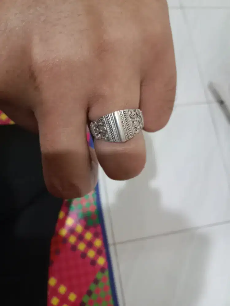 Cincin Perak Ukiran Bali