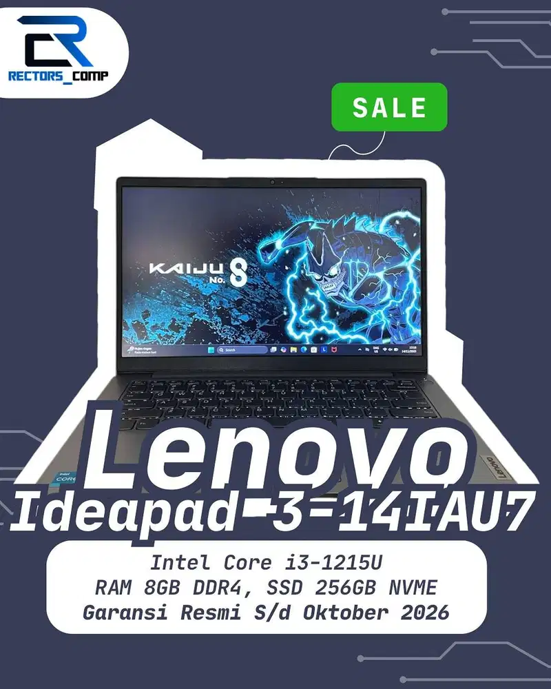 Lenovo Ideapad 3 14IAU7 - Intel Core i3 1215U, RAM 8GB - GARANSI RESMI