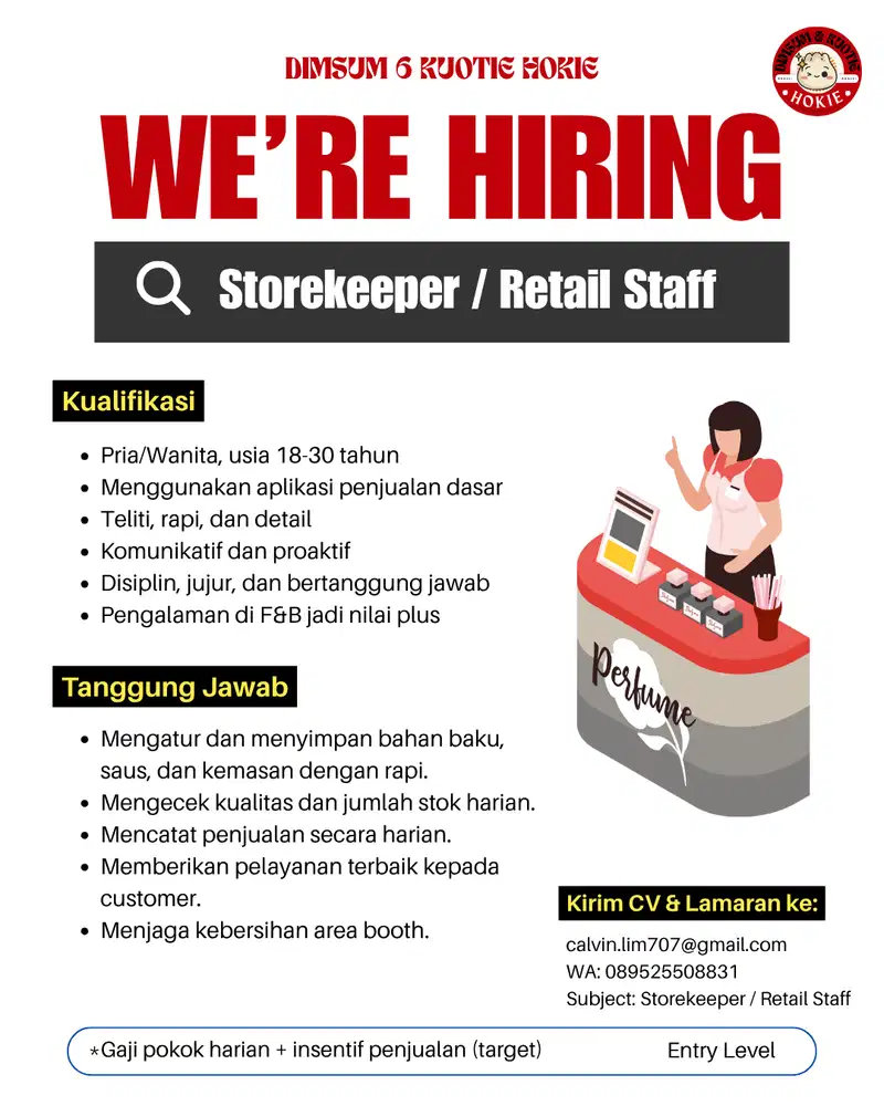 LOKER PENJAGA BOOTH DIMSUM
