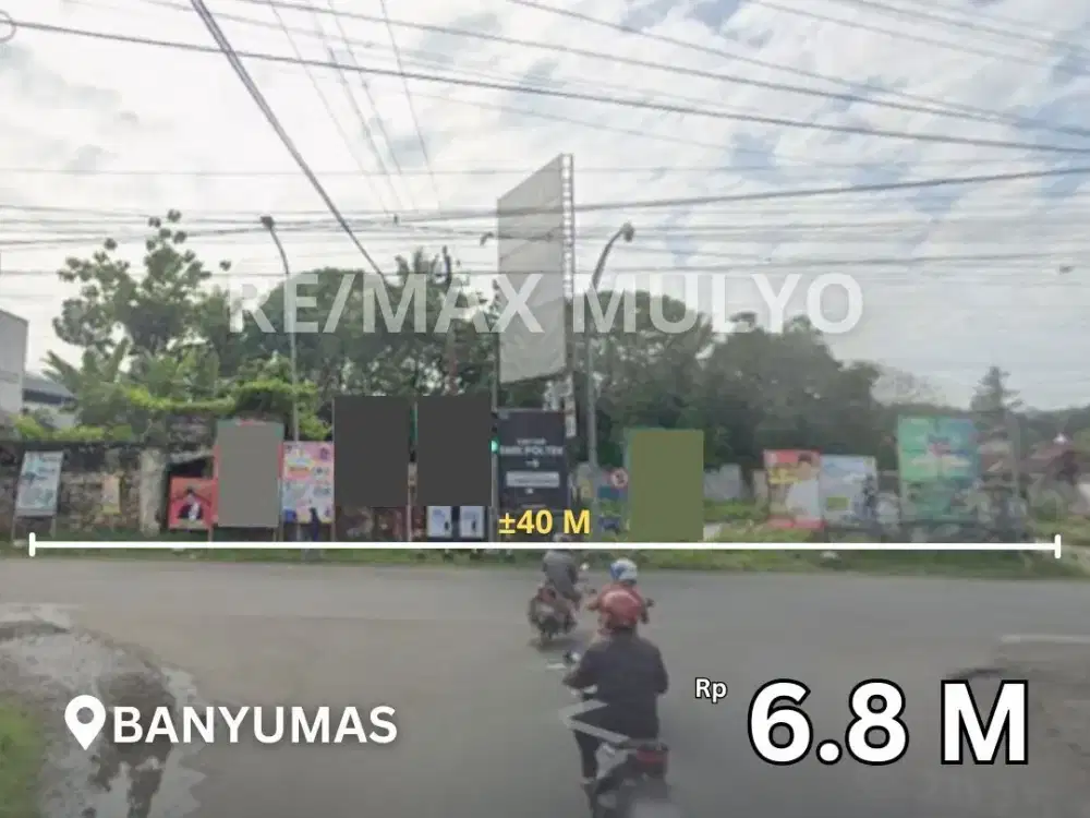 Dijual Tanah Dengan Lebar ±40 M Tepi Jalan Besar Strategis di Kalibagor