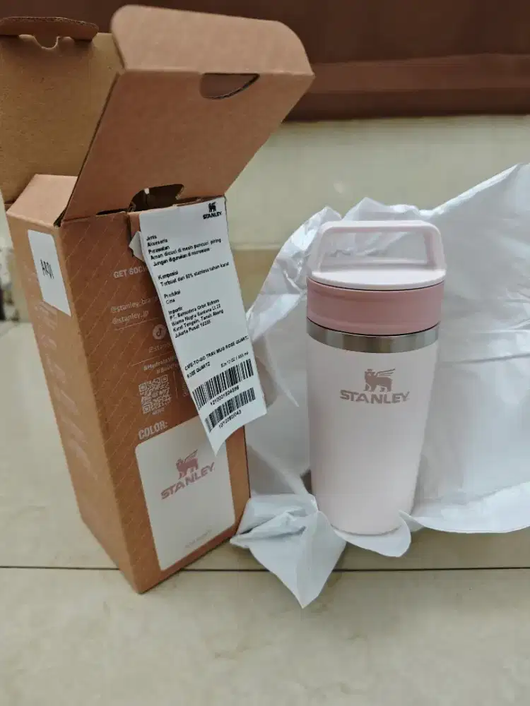 STANLEY TUMBLER CAFE TO GO TRAVEL MUG 12oz ROSE QUARTZ