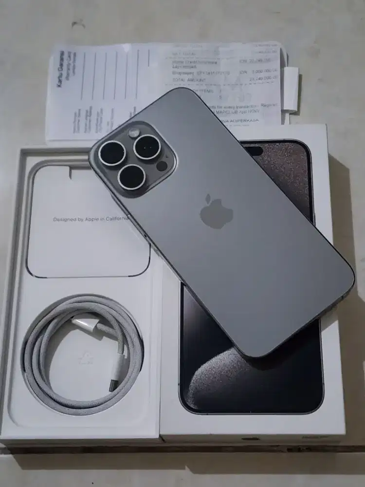 I Phone 15 Pro Max 256Gb IBOX, warna Grey, 99,9% Sempurna (BH: 85%)