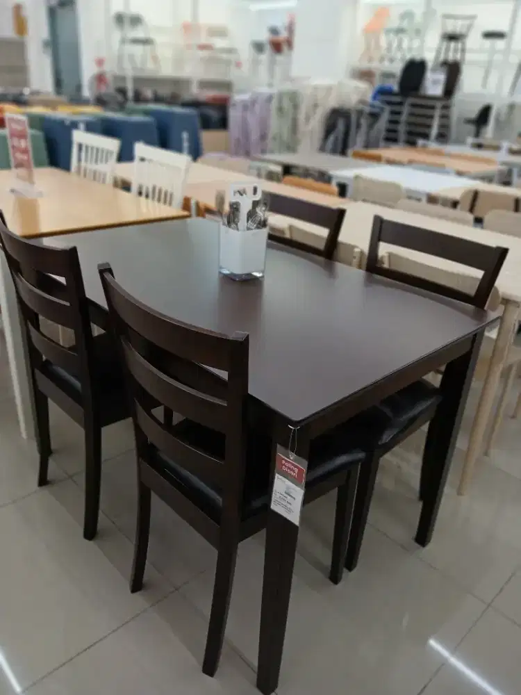 YASMIN DINING SET (1 DT + 4 DC) – ESPRESSO