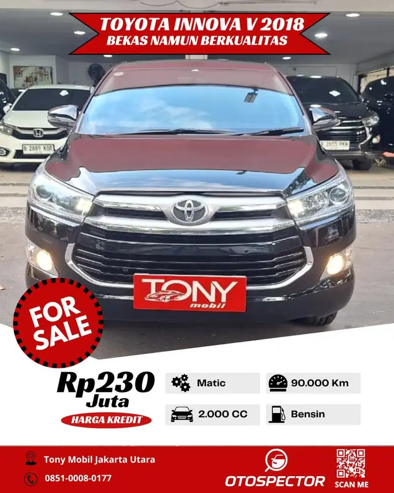 Toyota Kijang Innova Reborn V Bensin AT 2018 Hitam