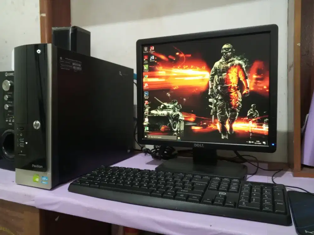 Pc gaming HP slim (intel core i5 + ram 8gb + vga nvidia + monitor 17)