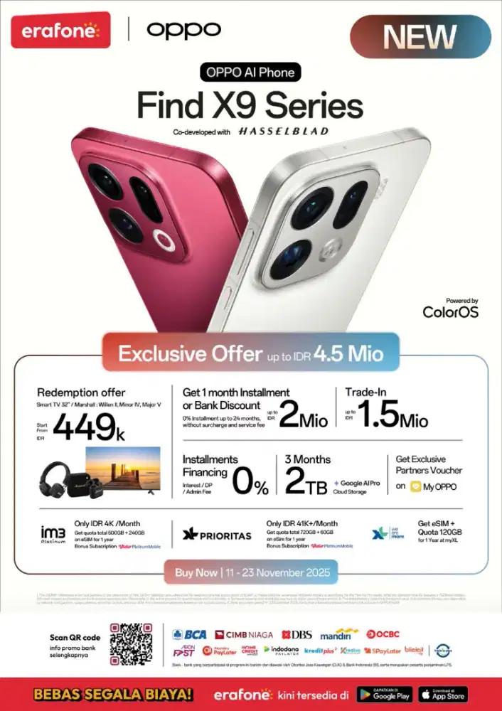 OPPO SERIES FIND X9  garansi resmi