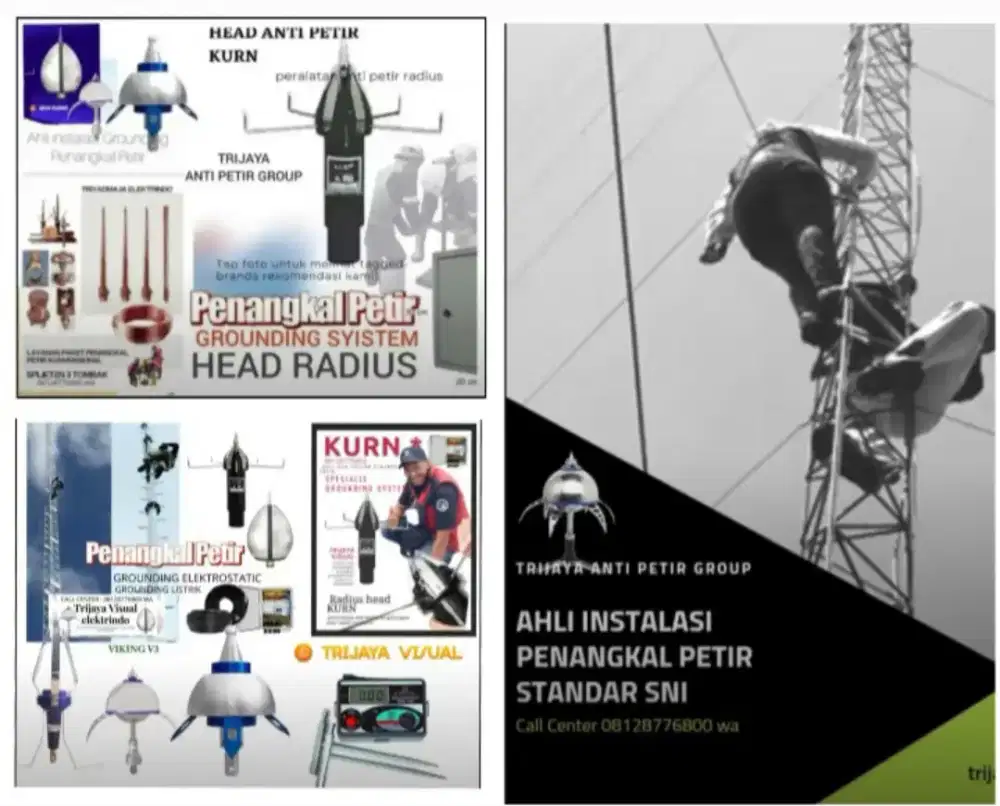 Agen distributor ahli jasa pasang penangkal petir fan grounding mesin