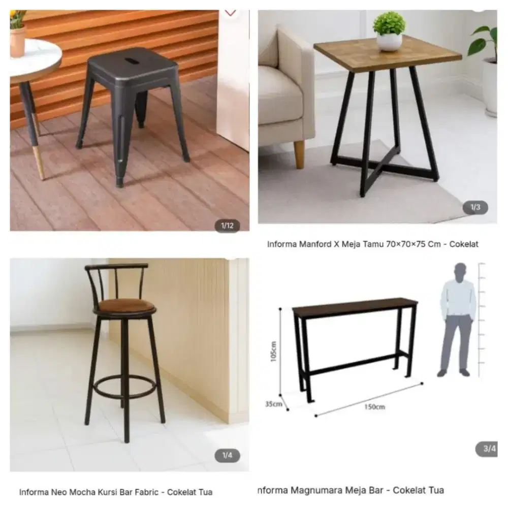 Set meja & kursi bar Informa