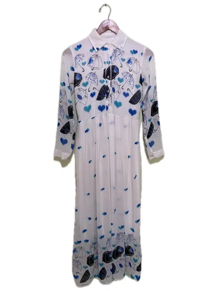 Dress Chiffon Motif Payung dan Hati