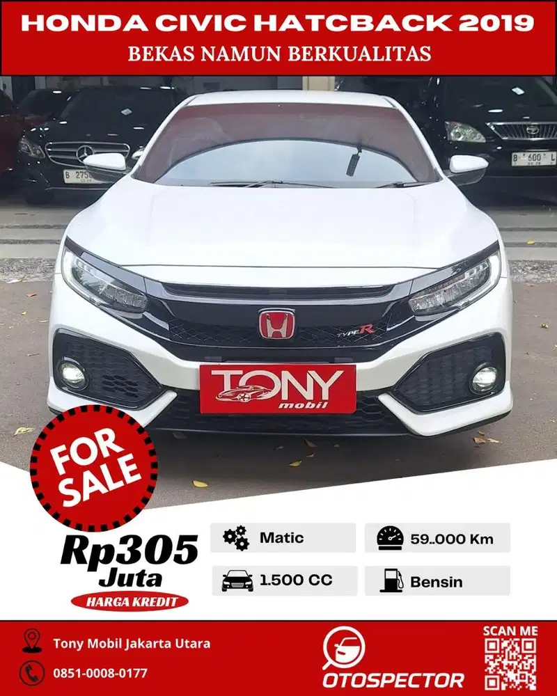 Honda Civic 1.5 E Turbo Hatchback 2019 Putih