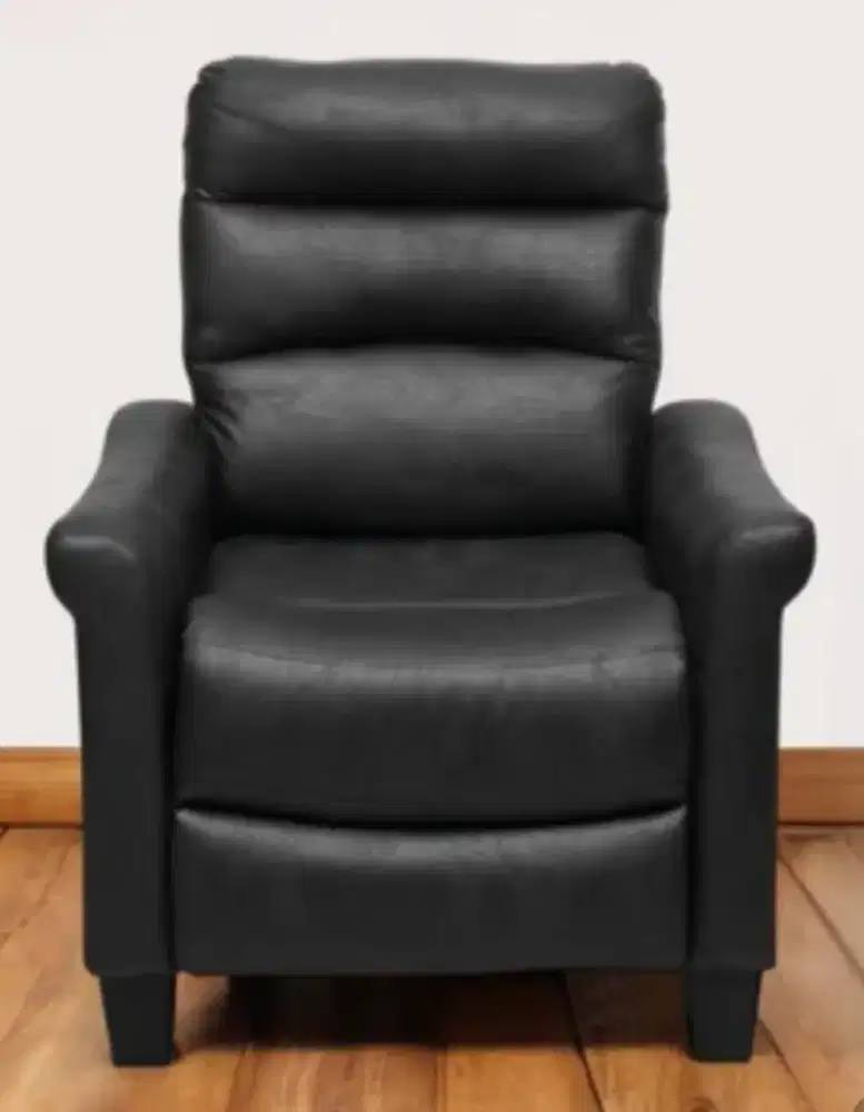 Matteo Sofa Recliner Fabric 1Seater Push Back black