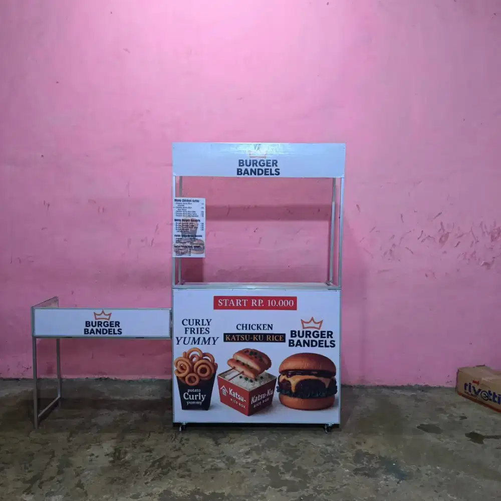 Booth Portable Alumunium+Atap+Meja Kompor 2 Tungku JB LV