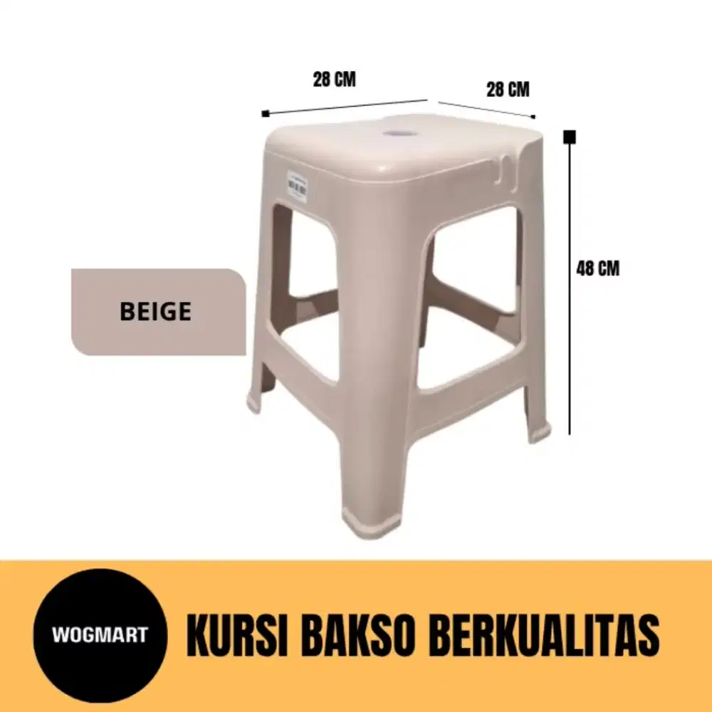 KURSI BAKSO BANGKU PLASTIK TINGGI COKLAT BARU ASLI ORIGINAL