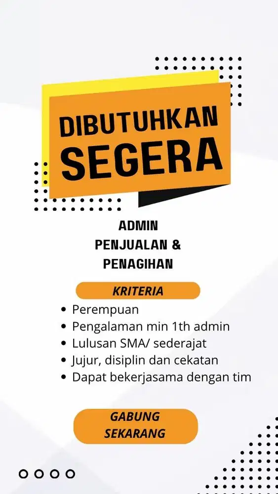 DIBUTUHKAN ADMIN