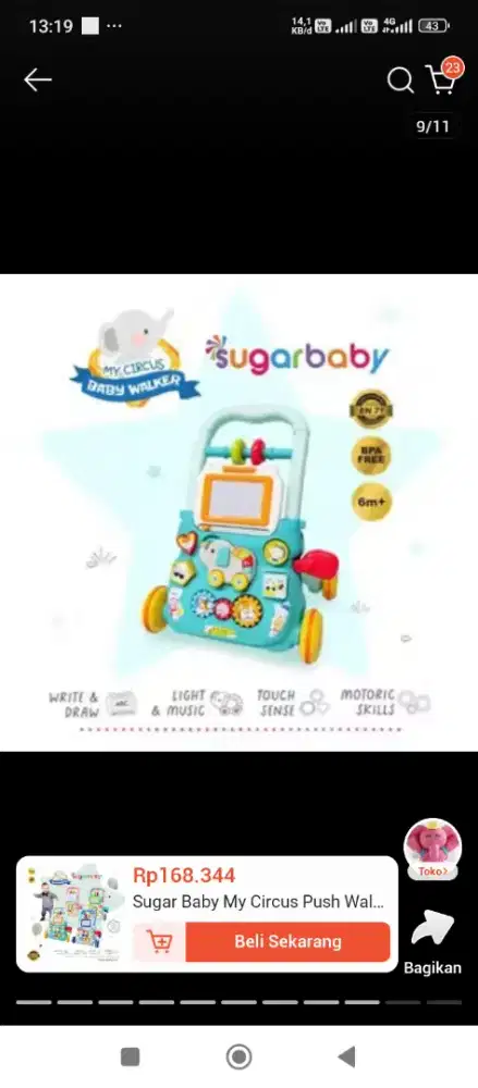 Baby push walker (sugar baby)