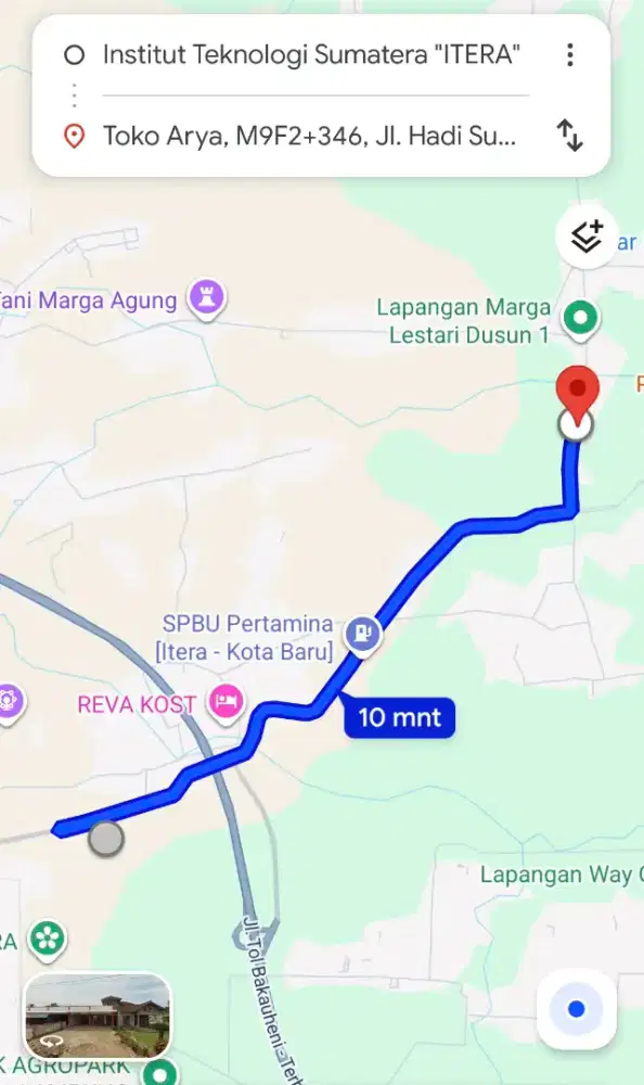 Rumah dan kios dekat Itera