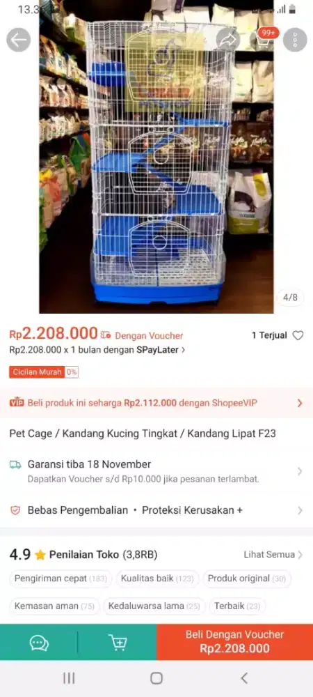 Kandang kucing 3tingkat
