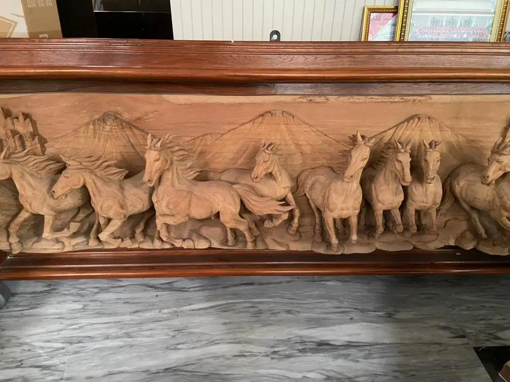 Relief kuda kayu jati ( jepara) NEGO